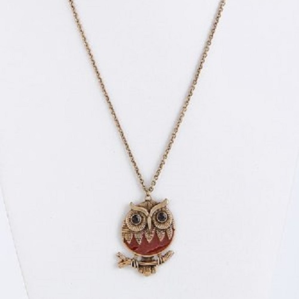 NWT Brown Owl Pendant Necklace
